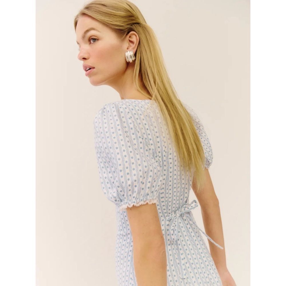 NWT Reformation Cherise Linen Midi Dress in Cindy - Picture 4 of 15